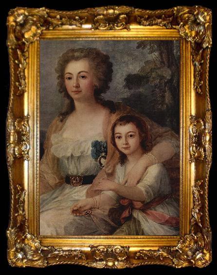 framed  Angelica Kauffmann Countess Anna Protassowa with niece, ta009-2